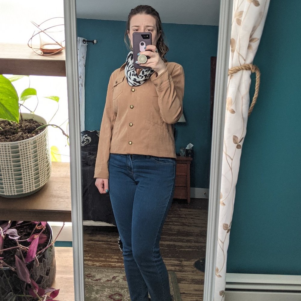JM Collection Petite Faux Suede Jacket Size 4P